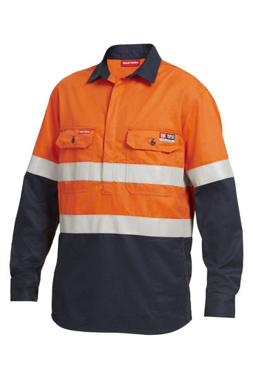 Picture of Hard Yakka Shieldtec Fr Hi-Visibilty Two Tone Closed Front Long Sleeve Shirt With Fr Tape Y04550