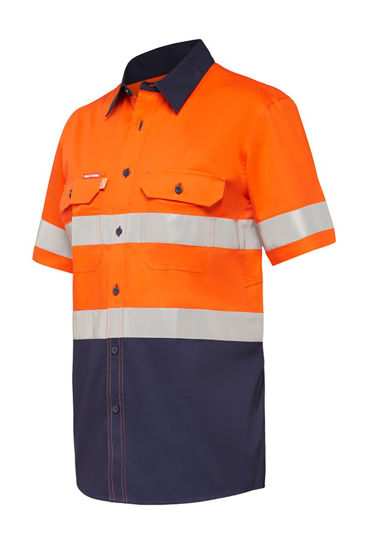 Picture of Hard Yakka Koolgear Hi-Visibility Two Tone Ventilated Short Sleeve Shirt With Tape Y07735