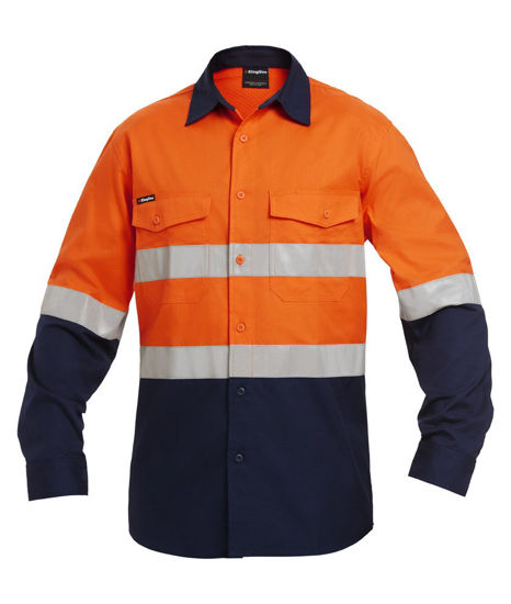 Picture of Kinggee Workcool 2 Hi-Vis Reflective Spliced Shirt Long Sleeve K54880