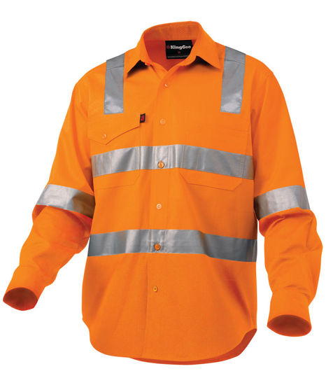 Picture of Kinggee Workcool 2 Hi-Vis Reflective Shirt Long Sleeve Cross Pattern K54895