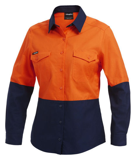 Picture of Kinggee Workcool 2 Women'S Hi-Vis Spliced Shirt Long Sleeve K44543