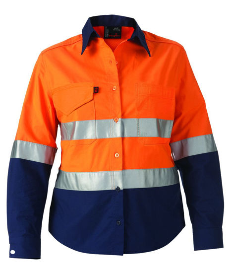 Picture of Kinggee Workcool 2 Women'S Hi-Vis Reflective Spliced Shirt Long Sleeve K44544