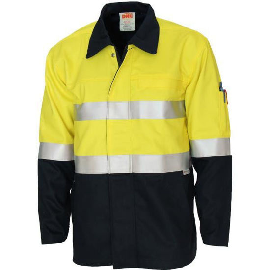 Picture of Dnc Patron Saint Flame Retardant Two Tone Drill Arc Rated Welder'S Jacket With 3M F/R Tape 3458