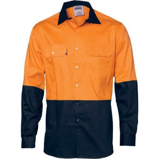 Picture of Dnc Hi-Vis Two Tone Cotton Drill Shirt 3832