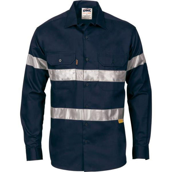 Picture of Dnc Hi-Vis Drill Shirt With 3M Reflective Tape, Long Sleeve 3835