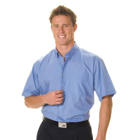Picture of Dnc Polyester Cotton Chambray Business Shirt, Short Sleeve 4121
