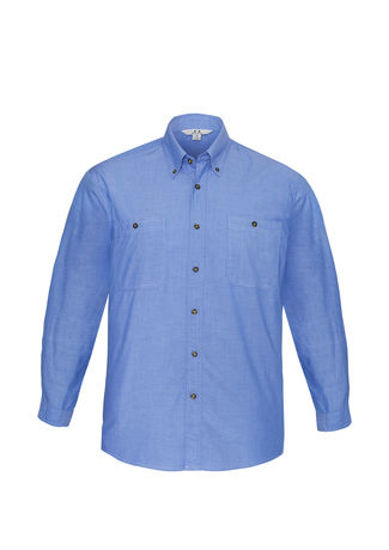 Picture of Biz Collection Mens Wrinkle Free Chambray Long Sleeve Shirt SH112