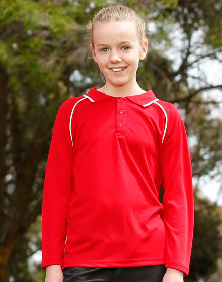 Picture of Winning Spirit Kid'S Cooldry Raglan L/S Polo PS43K