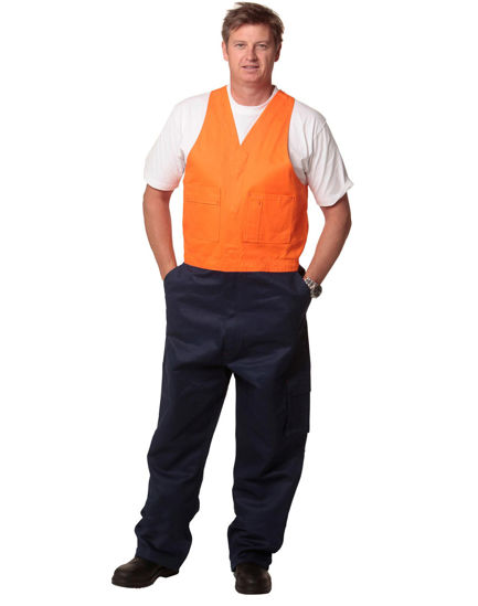 Picture of Winning Spirit Hi-His Two Tone Men'S Cotton Drill Action Back Overall-Regular SW201