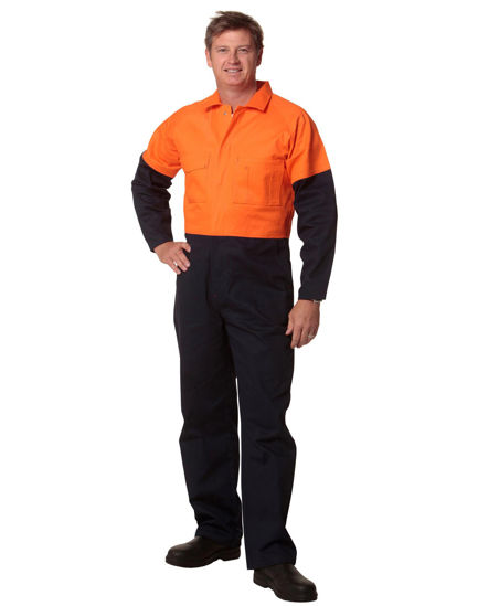 Picture of Winning Spirit Hi-Vis Two Tone Men'S Cotton Drill Coverall-Regular SW204