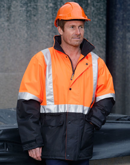Picture of Winning Spirit Hi-Vis Two Tone Rain Proof Quilted Safety Jacket With 3M Tapes SW28A
