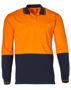 Picture of Winning Spirit Hi-Vis Cotton Two Tone L/S Safety Polo SW36