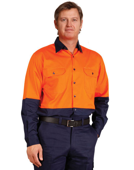 Picture of Winning Spirit Hi-Vis Two Tone Cool-Breeze L/S Cotton Work Shirt SW58