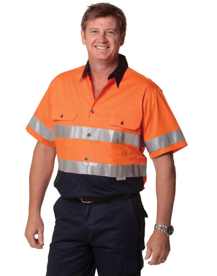 Picture of Winning Spirit Men'S Hi-Vis Cool Breeze Safety S/S Shirt (3M Tape) SW59