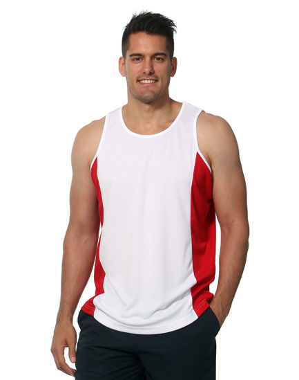Picture of Winning Spirit Men's TrueDry Contrast Mesh Singlet TS19A