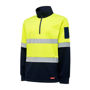 Picture of Hard Yakka Hi Vis 2Tone 1/4 Zip Brushed Fleece Jumper With Tape Y19270