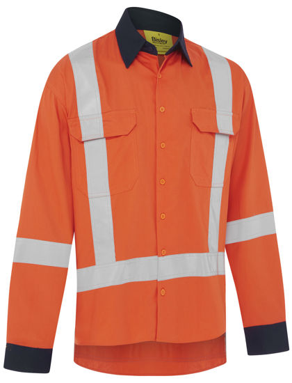 Picture of Bisley HI VIS Ttmc_W17 Cool Light Weight Drill Shirt BS6248XT