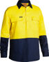 Picture of Bisley 2 Tone Closed Front Hi Vis Drill Shirt - Long Sleeve BSC6267