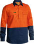 Picture of Bisley 2 Tone Closed Front Hi Vis Drill Shirt - Long Sleeve BSC6267