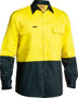 Picture of Bisley 2 Tone Hi Vis Drill Shirt - Long Sleeve BS6267