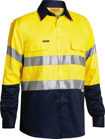 Picture of Bisley 2 Tone Hi Vis Shirt 3M Reflective Tape - Long Sleeve BT6456