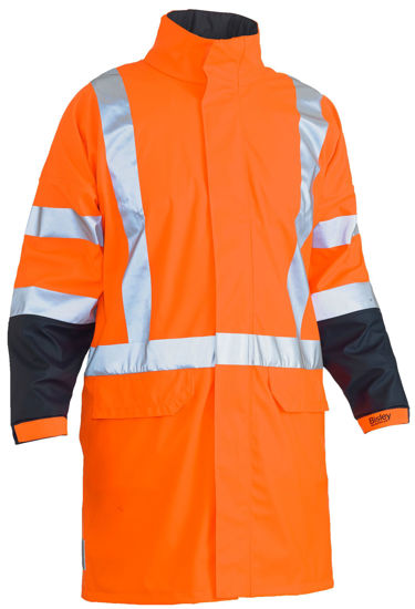 Picture of Bisley Ttmc-W 3M X Taped Two Tone Hi Vis Stretch Pu Rain Coat BJ6955XT