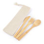 Picture of Miso Bamboo Cutlery Set in Calico Pouch LL8794