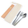 Picture of Banquet Cutlery Set & Straws In Calico Pouch LL8799